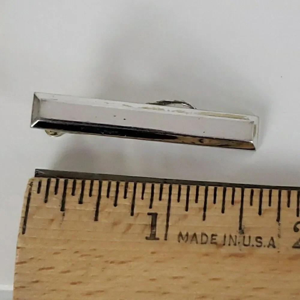 Vintage Hickok Cufflinks Tie Clips Monogram H Silver Tone Mens Formal MCM Marked